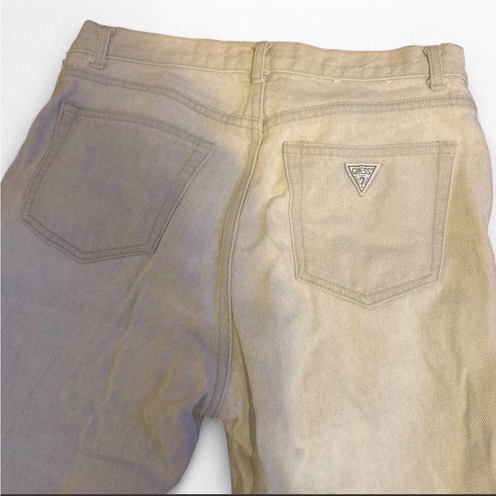Guess Beige/Tan Denim Jeans with Triangle Logo